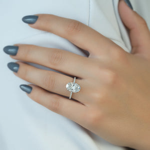 The Pave Alex Set With A 2 Carat Oval Lab Diamond