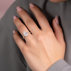 The Pave Alex Set With A 2.5 Carat Oval Lab Diamond