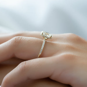 The Pave Alex Set With A 2.5 Carat Oval Lab Diamond
