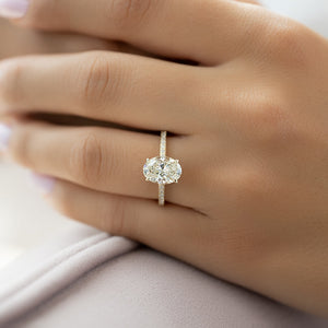 The Pave Alex Set With A 2.5 Carat Oval Lab Diamond