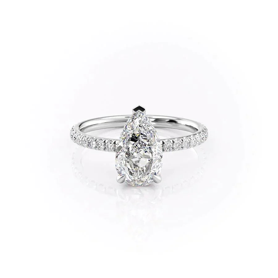 The Pave Alex Set With A 3 Carat Pear Lab Diamond