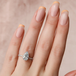 The Pave Alex Set With A 2 Carat Pear Lab Diamond