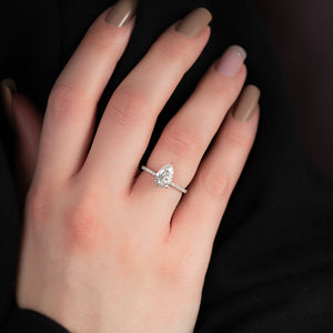 The Pave Alex Set With A Pear Moissanite