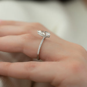 The Pave Alex Set With A Pear Moissanite