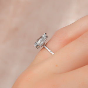 The Pave Alex Set With A 2 Carat Pear Lab Diamond