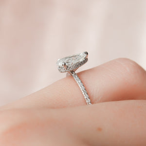 The Pave Alex Set With A 2 Carat Pear Lab Diamond