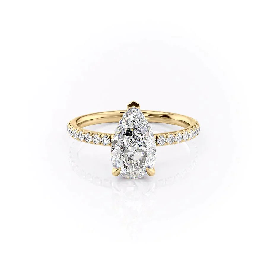 The Pave Alex Set With A 4.5 Carat Pear Moissanite