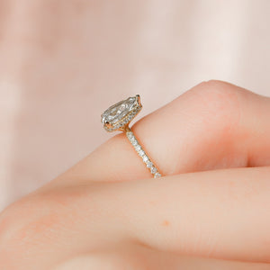 The Pave Alex Set With A 3 Carat Pear Lab Diamond