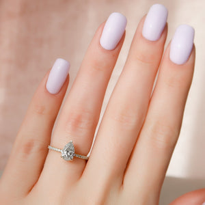 The Pave Alex Set With A 3 Carat Pear Lab Diamond