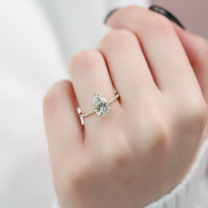 The Pave Alex Set With A 3 Carat Pear Lab Diamond
