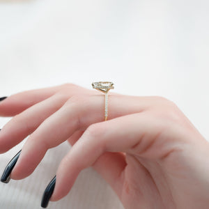 The Pave Alex Set With A 3 Carat Pear Lab Diamond