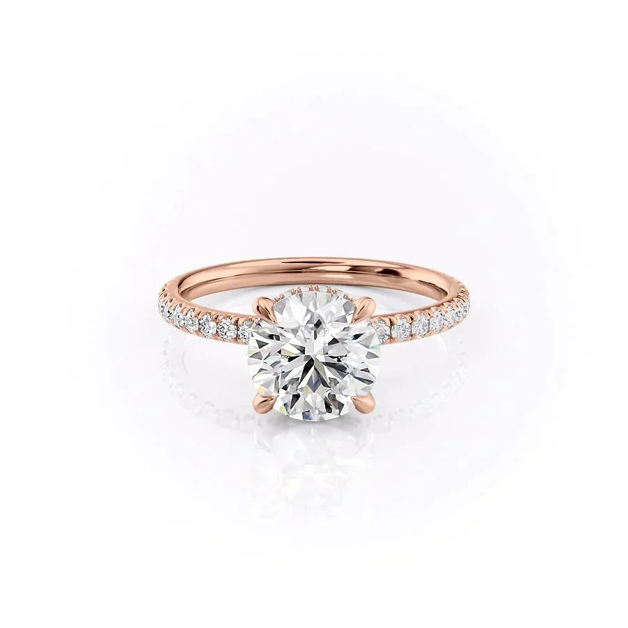 The Pave Alex Set With A 1.5 Carat Round Moissanite