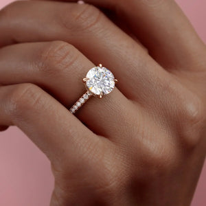 The Pave Alex Set With A 3.5 Carat Round Moissanite