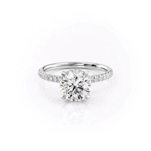 The Pave Alex Set With A 1.5 Carat Round Moissanite