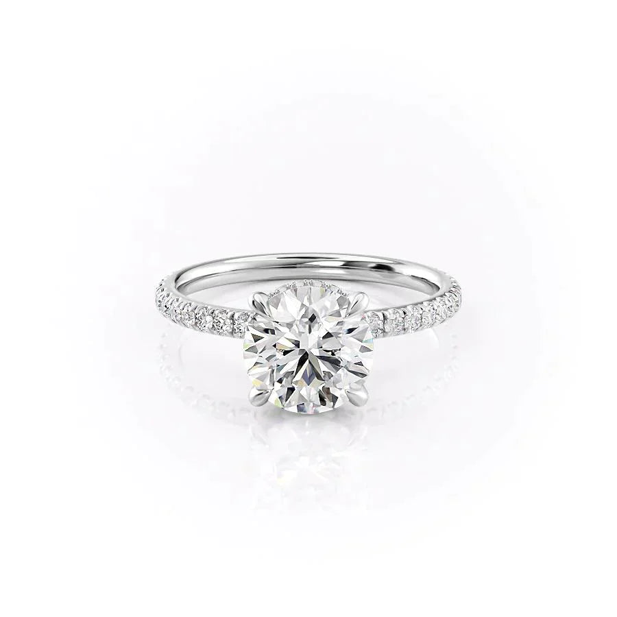 The Pave Alex Set With A 3.5 Carat Round Moissanite