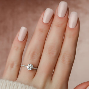 The Pave Alex Set With A 3 Carat Round Lab Diamond