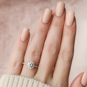 The Pave Alex Set With A 3 Carat Round Lab Diamond