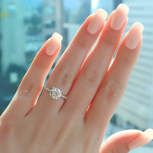 The Pave Alex Set With A 3 Carat Round Lab Diamond