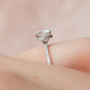 The Pave Alex Set With A 3 Carat Round Lab Diamond