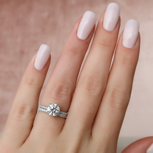 The Pave Alex Set With A 3 Carat Round Lab Diamond