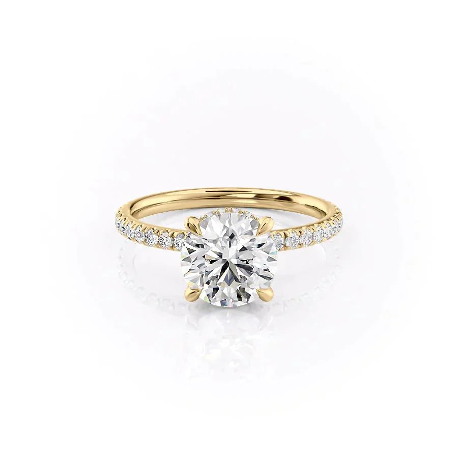 The Pave Alex Set With A 2 Carat Round Lab Diamond