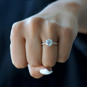 The Pave Alex Set With A 1.5 Carat Round Lab Diamond