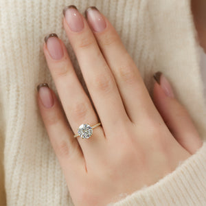 The Pave Alex Set With A 1.5 Carat Round Lab Diamond