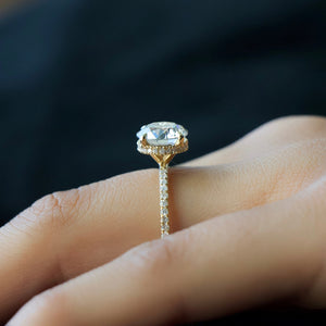 The Pave Alex Set With A 1.5 Carat Round Lab Diamond