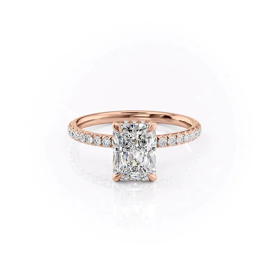 The Pave Alex Set With A 2.5 Carat Radiant Lab Diamond