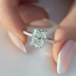The Pave Alex Set With A 3 Carat Radiant Lab Diamond