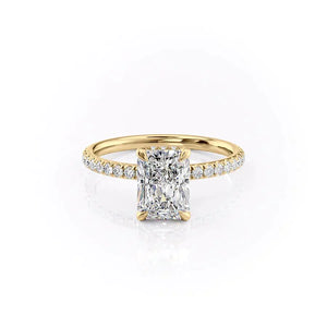 The Pave Alex Set With A 2.5 Carat Radiant Lab Diamond