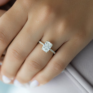 The Pave Alex Set With A 3 Carat Radiant Lab Diamond