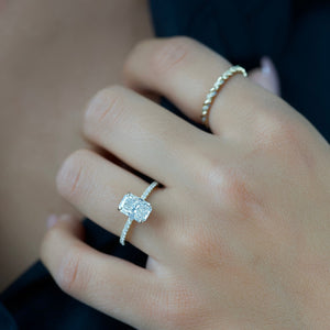 The Pave Alex Set With A 3 Carat Radiant Lab Diamond