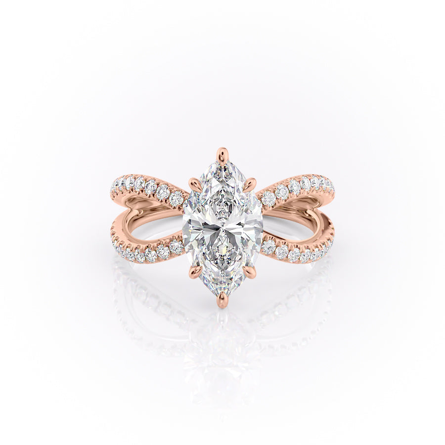 The Zoey Set With A 2 Carat Marquise Moissanite