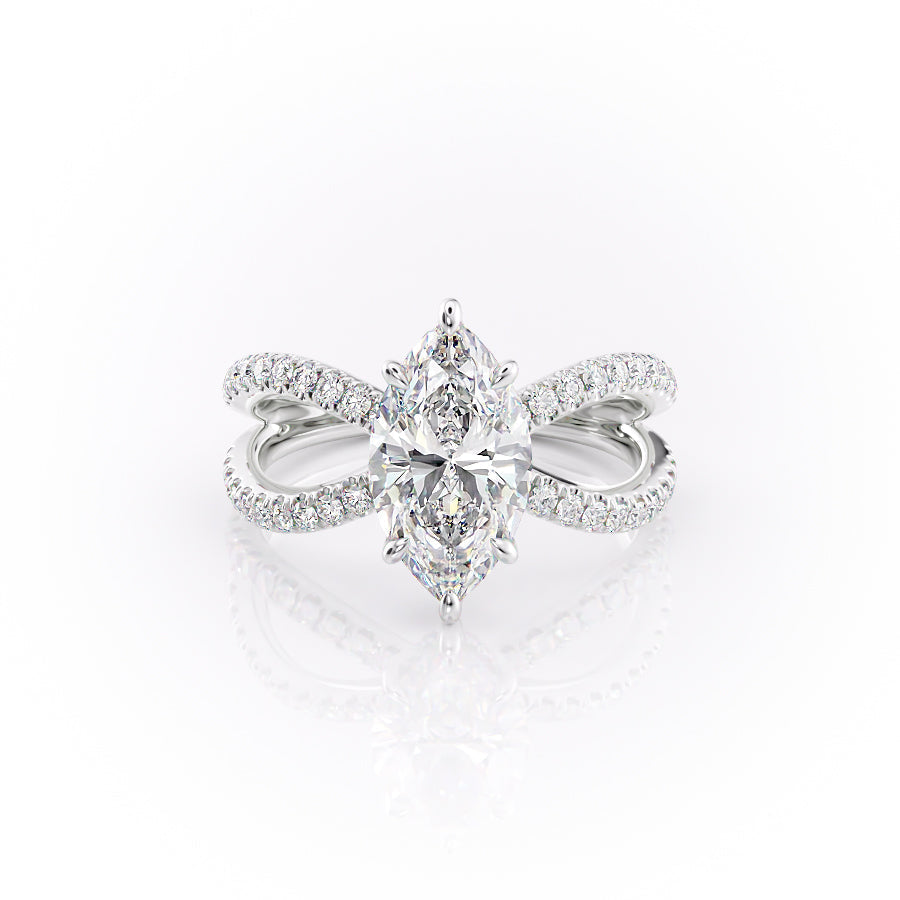 The Zoey Set With A 2 Carat Marquise Moissanite