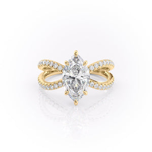 The Zoey Set With A 2.5 Carat Marquise Lab Diamond