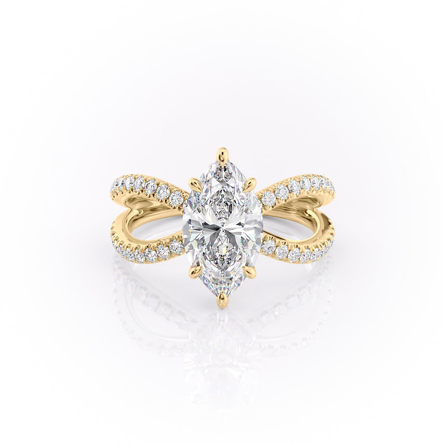 The Zoey Set With A 3 Carat Marquise Lab Diamond