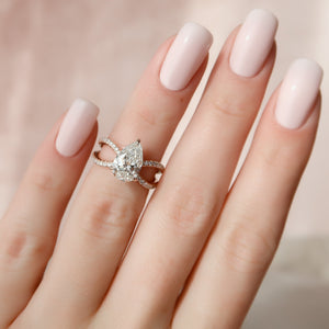 The Zoey Set With A 2 Carat Pear Lab Diamond