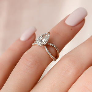 The Zoey Set With A 2 Carat Pear Lab Diamond