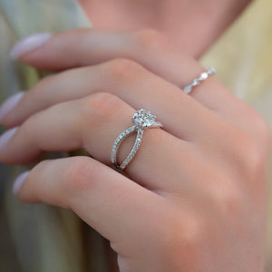 The Zoey Set With A 1 Carat Round Lab Diamond