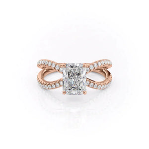 The Zoey Set With A 4.5 Carat Radiant Moissanite
