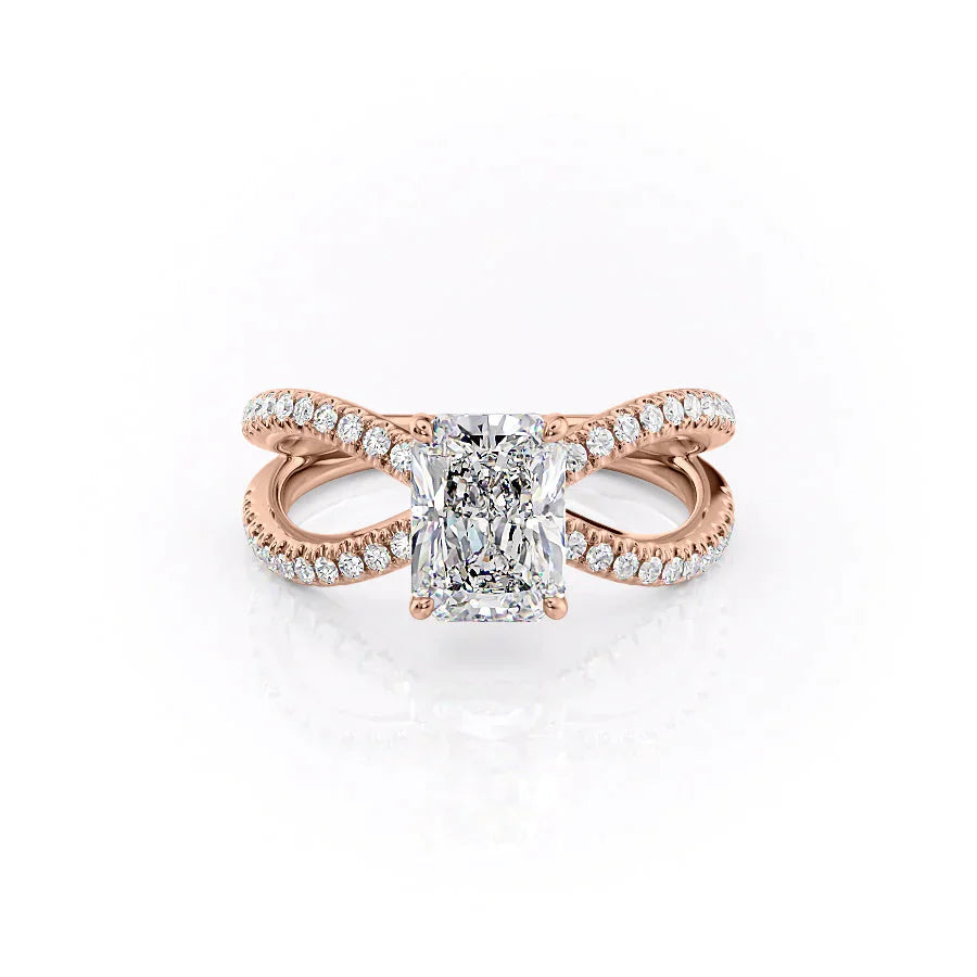 The Zoey Set With A 1 Carat Radiant Moissanite
