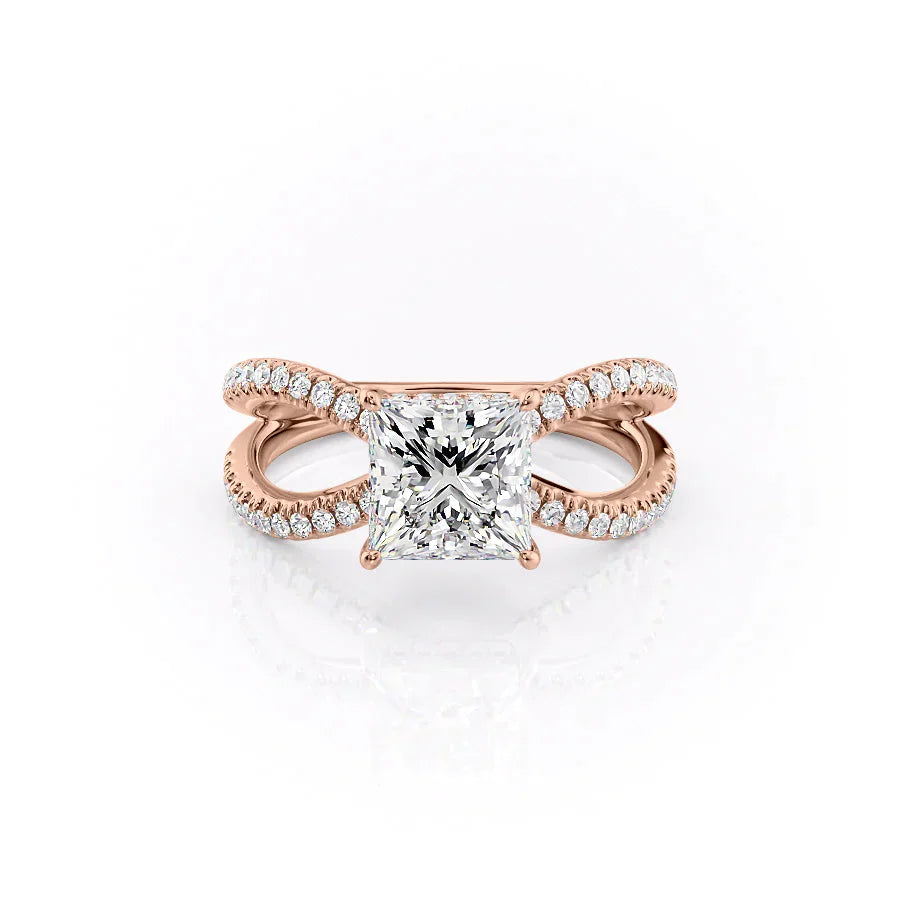 The Zoey Set With A 1 Carat Princess Moissanite