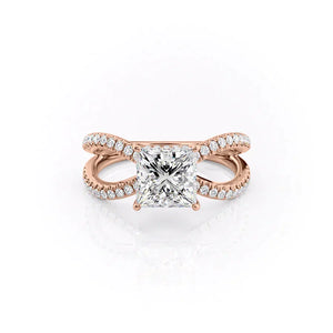 The Zoey Set With A 1 Carat Princess Moissanite