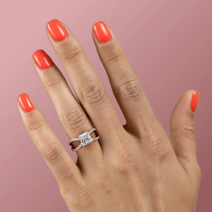 The Zoey Set With A 1 Carat Princess Moissanite