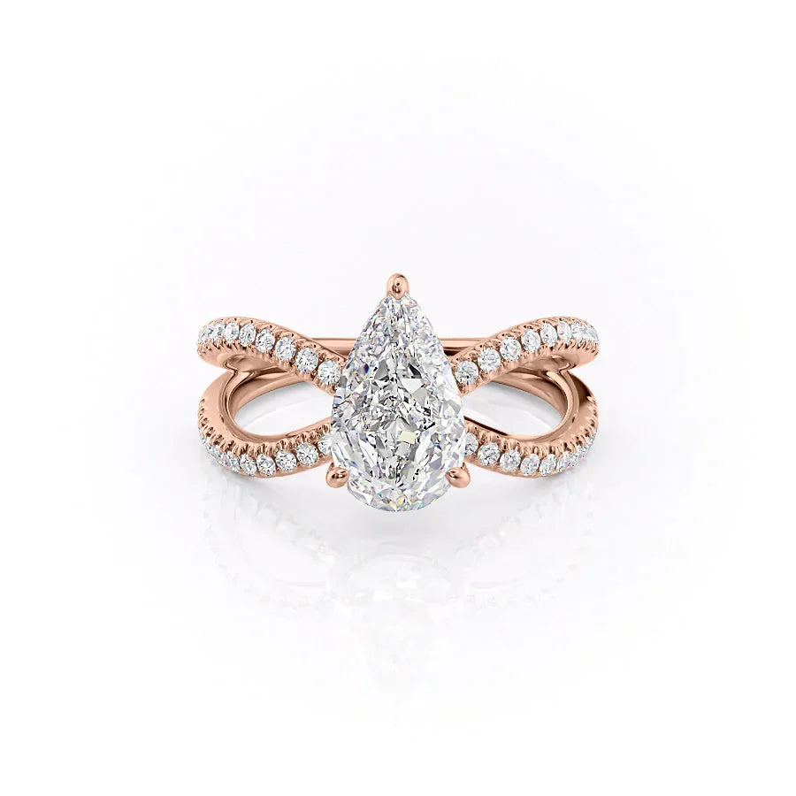 The Zoey Set With A 2 Carat Pear Moissanite