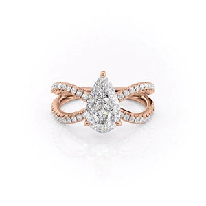 The Zoey Set With A 1.5 Carat Pear Lab Diamond