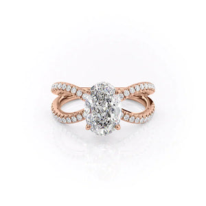 The Zoey Set With A 3 Carat Oval Moissanite