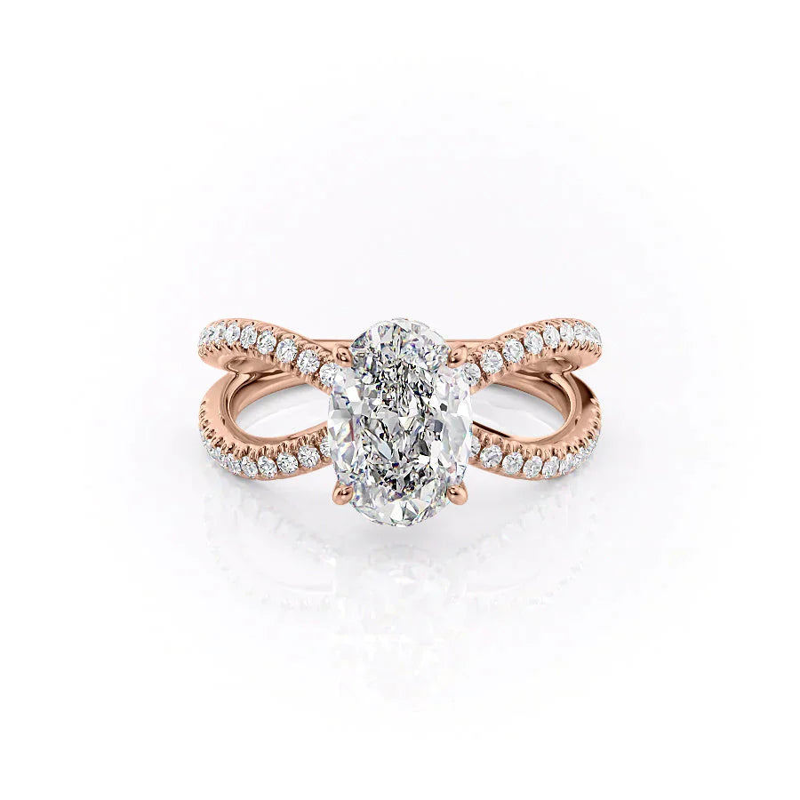 The Zoey Set With A 5 Carat Oval Moissanite