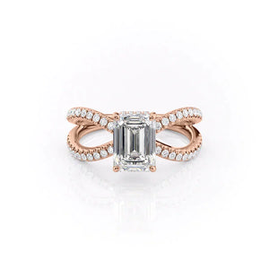 The Zoey Set With A 4 Carat Emerald Moissanite